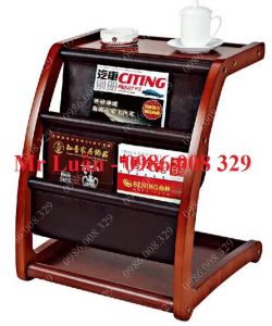Kệ để tạp chí sách báo màu gỗ đỏ