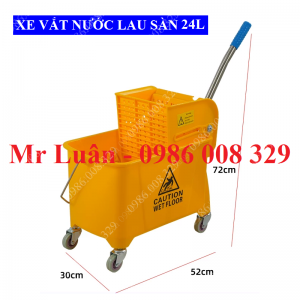Xe vắt nước lau sàn 24L tay cầm inox
