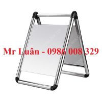 Biển cảnh báo inox trơn gấp gọn chữ A
