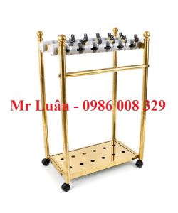 Kệ để ô dù mạ vàng 12 ô có khóa