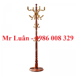 Cây treo quần áo gỗ 1.85m màu vàng