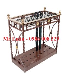 Kệ để ô dù màu nâu 18 ô có khóa