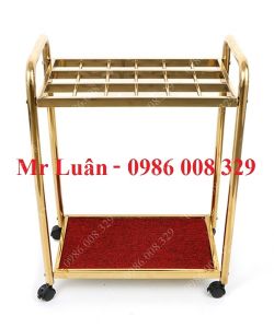 Kệ để ô dù vàng 18 ô không khóa