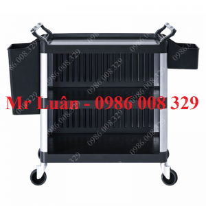 Xe dọn bàn ăn 3 mặt kín có 2 thùng treo