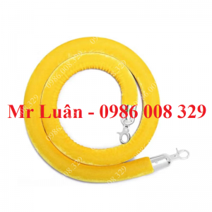 Dây nhung vàng khóa trắng trụ barrier inox