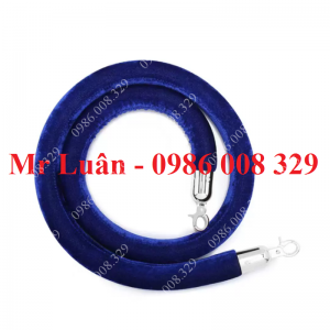 Dây nhung xanh khóa trắng rào chắn inox