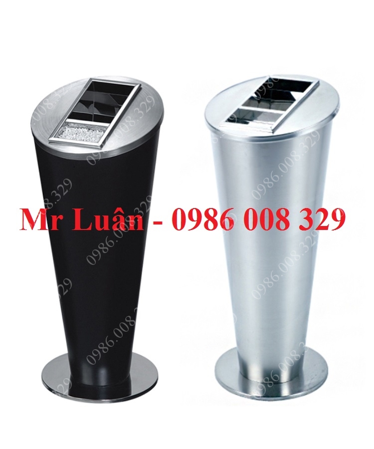 Thùng rác inox hình ô van chữ V