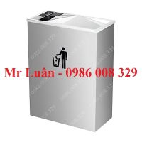 Thùng rác inox hình chữ nhật nắp lật A06