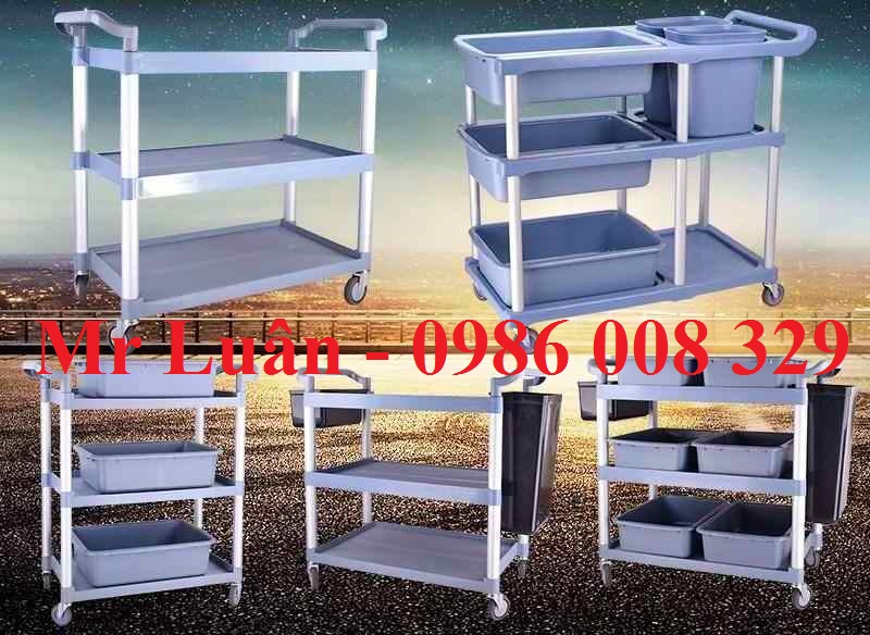 Xe đẩy phục vụ nhựa 3 tầng - Những mẫu xe đẩy nhựa 3 tầng phục vụ nhà hàng bán chạy nhất
